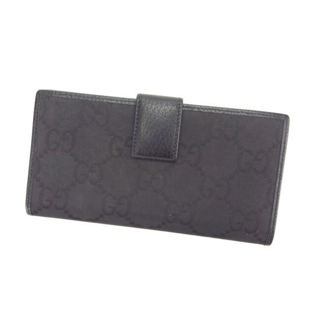 Gucci Wallet Purse Long Wallet Black Woman Authentic Used Y4014